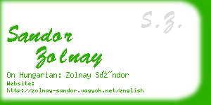 sandor zolnay business card